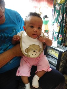 Pierced this little cuties ears and she didn't cry at all. I pierced her two year old sister when she was this age also.